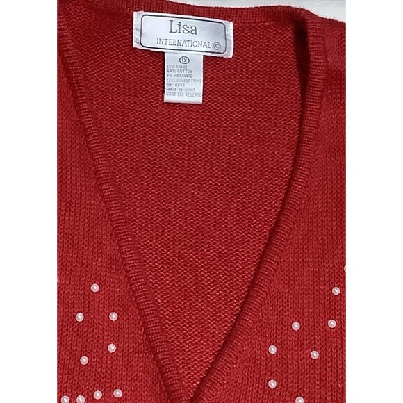 Lisa International Christmas Sweater Womens‎ Embroidered Beaded Tree Size 1X - Picture 6 of 6